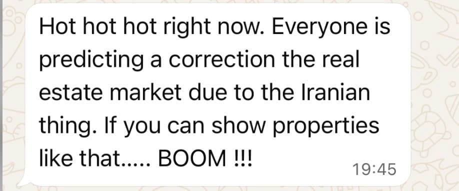 Investor WhatsApp conversation screenshot